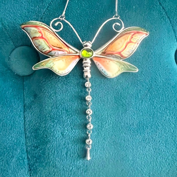 Franz Porcelain Dragonfly Necklace — Hand-painted, Statement Piece! - Picture 5 of 9